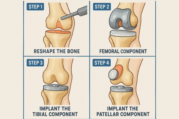 knee transplant surgery steps 